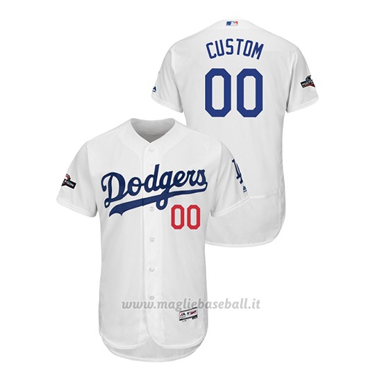 Maglia Baseball Uomo Los Angeles Dodgers Personalizzate 2019 Postseason Flex Base Bianco